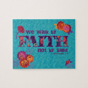 Walk by Faith Inspirational Scripture Christian Pussel