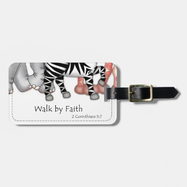 "Walk by Faith" Luggage Tag Bagagebricka (Horisontell Framsida)