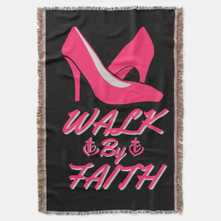 Walk by Faith Shock rosa Bible Quote Filt