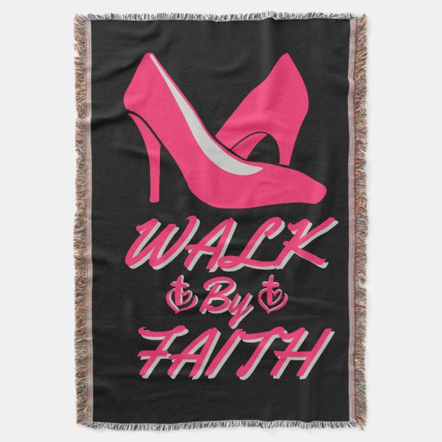 Walk by Faith Shock rosa Bible Quote Filt (Framsidan Vertikal)