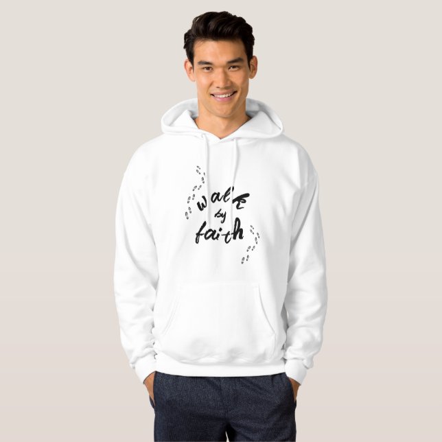 Walk by Faith White Manar Hoodie (Hel framsida)