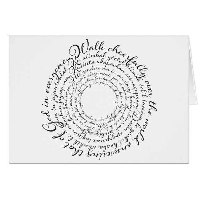 Walk Cheerully George Fox Quote Card OBS Kort (Framsidan Horizontal)