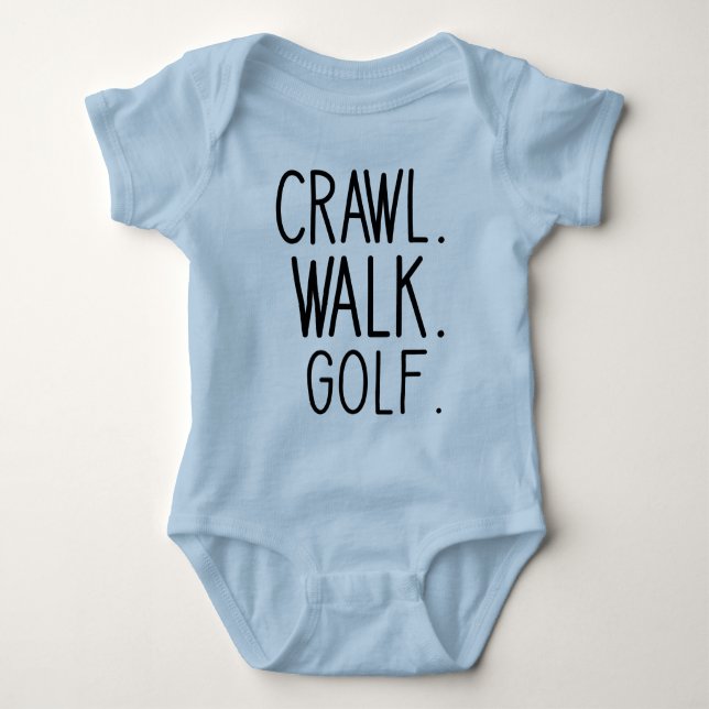 Walk Crawl Golf - Cute Golf Baby T Shirt (Framsida)
