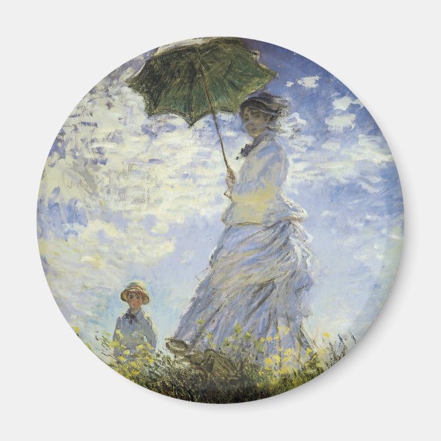 Walk, Dam med parasol Magnet (Framsidan)