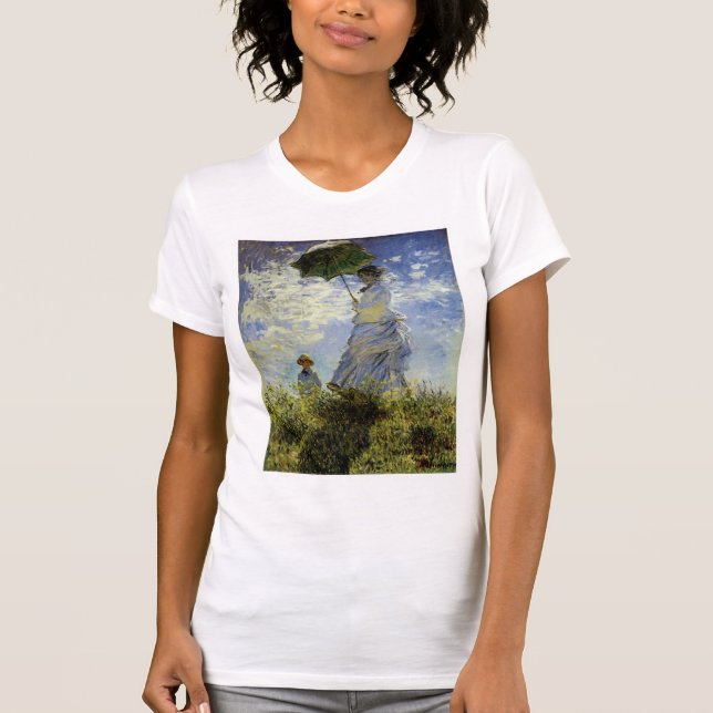 Walk, Dam med parasol Tee Shirt (Framsida)