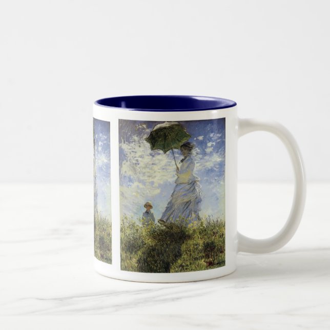 Walk, Dam med parasol Två-Tonad Mugg (Höger)