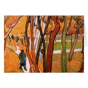 Walk: Fallande Löv av Vincent van Gogh Hälsningskort