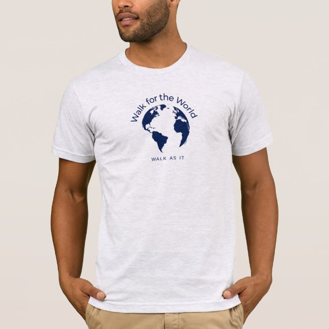 Walk for the World T-Shirt - Unisex Ash Grått (Framsida)
