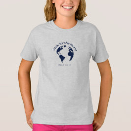 Walk for World T-Shirt - Girls Light Grått