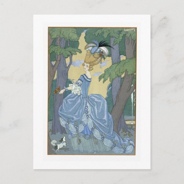 Walk in the Forest, illustration for 'Fetes Galant Vykort (Framsida)