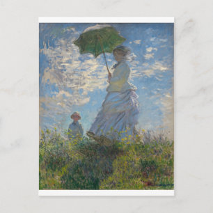 Walk, kvinna med parasol (1875) vykort