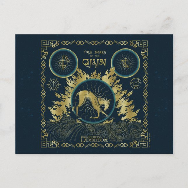 Walk of the Qilin Golden Vatten Tapestry Vykort (Framsida)