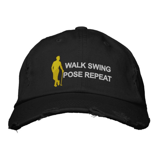 Walk Swing Pose Repeat Elegant Golf Broderad Keps (Framsida)