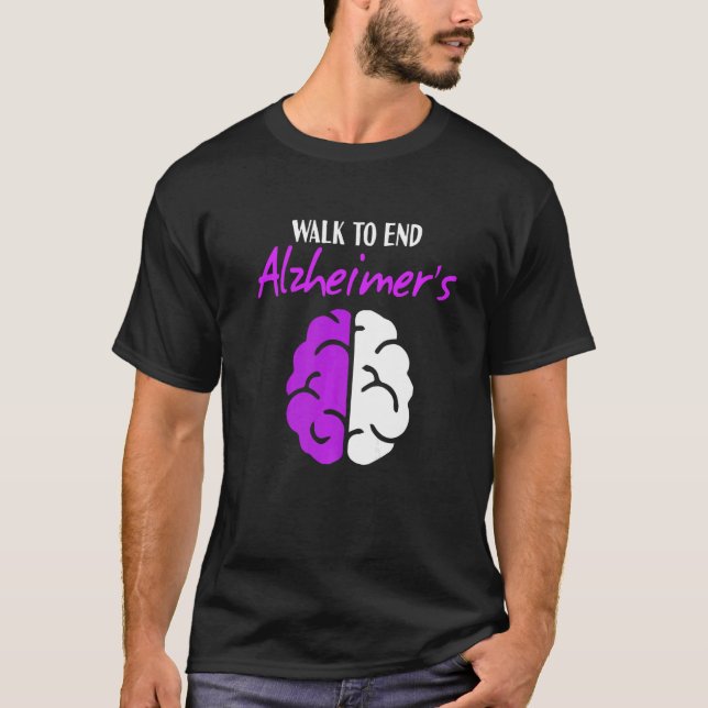 Walk To End Alzheimers Disease Month Purple Alzhei T Shirt (Framsida)