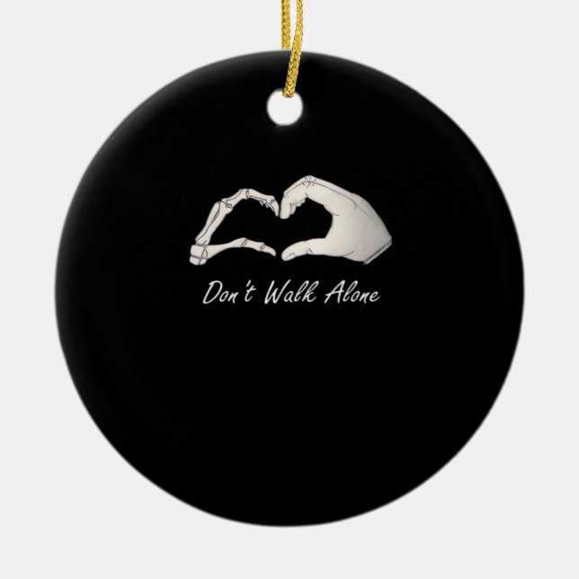 Walk - White Classic - Skeleton Händer Hearts Julgransprydnad Keramik (Framsidan)