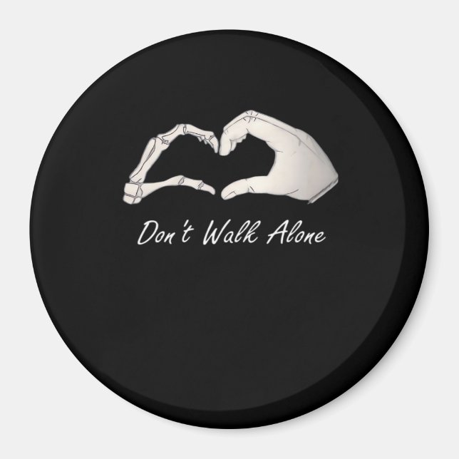 Walk - White Classic - Skeleton Händer Hearts Magnet (Framsidan)