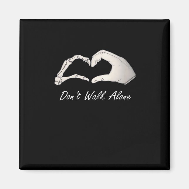 Walk - White Classic - Skeleton Händer Hearts Magnet (Framsidan)