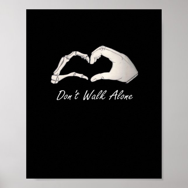 Walk - White Classic - Skeleton Händer Hearts Poster (Framsidan)