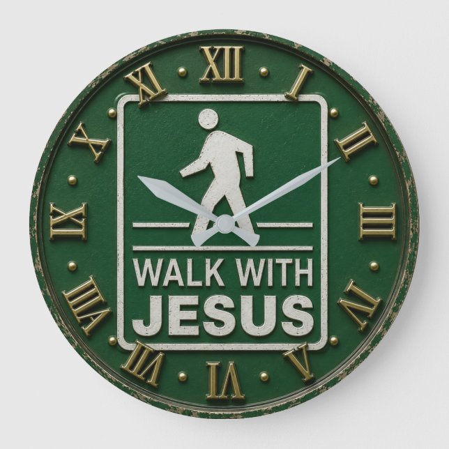 Walk with Jesus Christian Stor Klocka (Framsida)