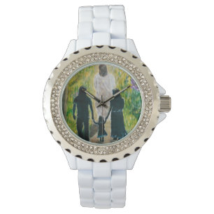 Walk with Jesus Women Rhinestone Watch Armbandsur