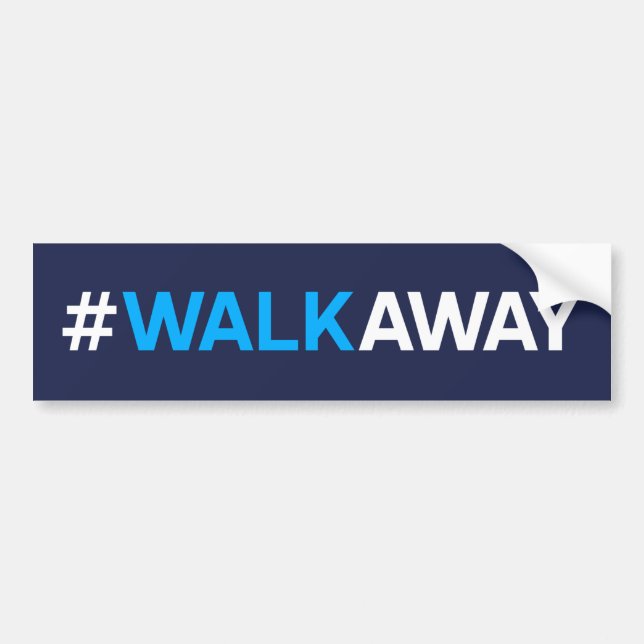 #WalkAway bildekal (blått-/vittext på blått) (Framsidan)