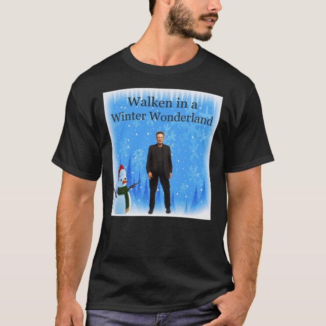 Walken In A Winter Wonderland  Funny Christmas Car T Shirt (Framsida)