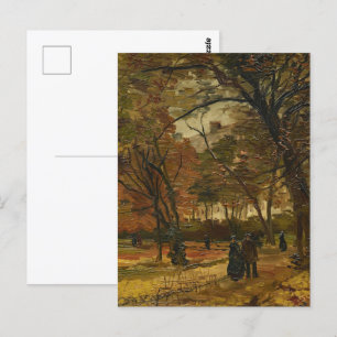 Walker between Autumn Lämna av Vincent van Gogh Vykort