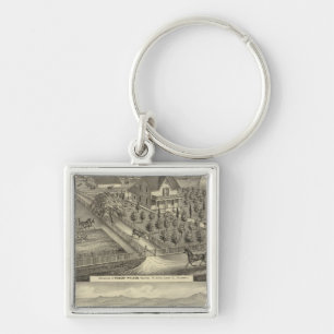 Walker, bostad i Boll Fyrkantig Silverfärgad Nyckelring