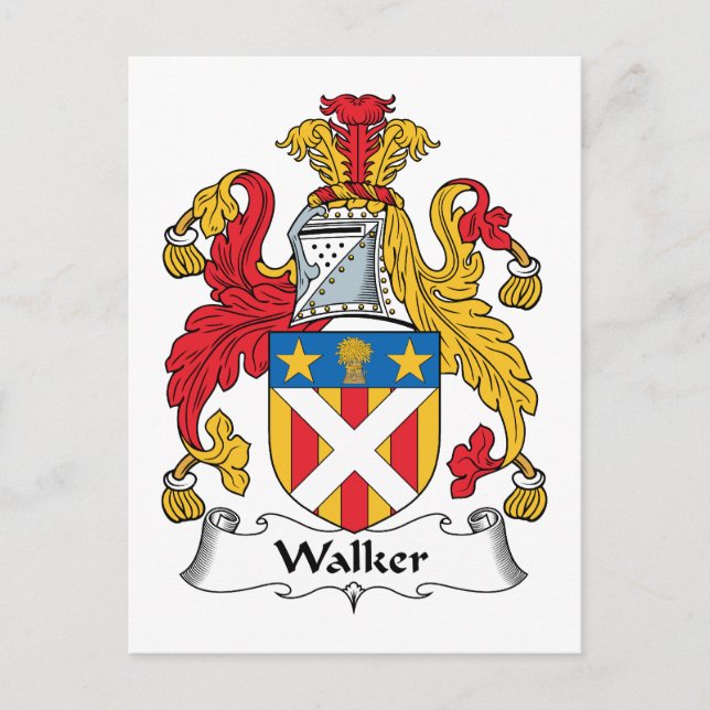 Walker Family Crest Vykort (Framsida)