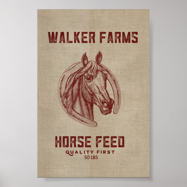 Walker Farms Horse Matar Sack Poster (Framsidan)