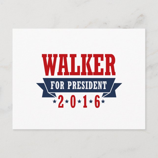 Walker For President 2016 Auktoriserad Ribbon Vykort (Framsida)