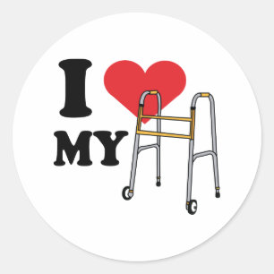 Walker Kärlek Stickers Runt Klistermärke