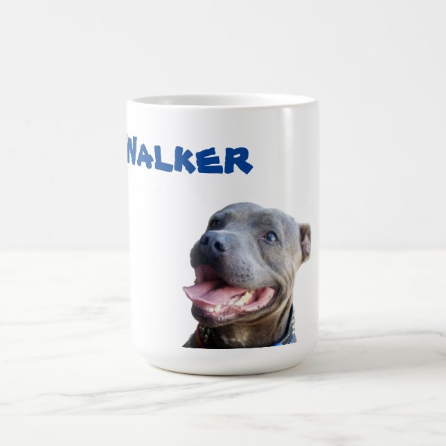 Walker Namn With Staffy Bull Terrier, Coffee Mugg (Center)