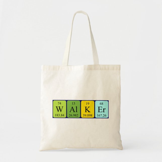 Walker Periodisk bord namn tote bag Tygkasse (Framsidan)