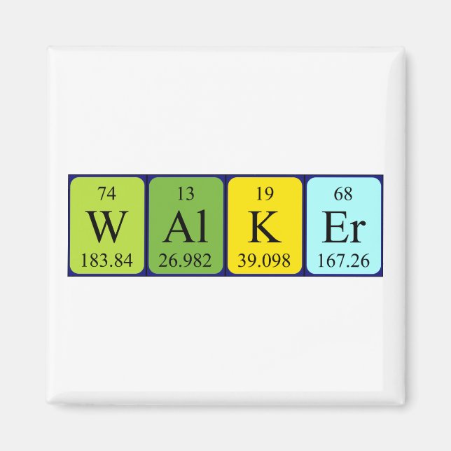 Walker Periodiska bord namn magnet (Framsidan)