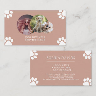 Walker Pet Sitta Business Anpassningsbar Photo Visitkort