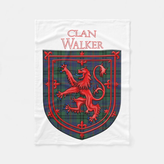 Walker Tartan Scottish Plaid Lion Rampant Fleecefilt (Framsidan)