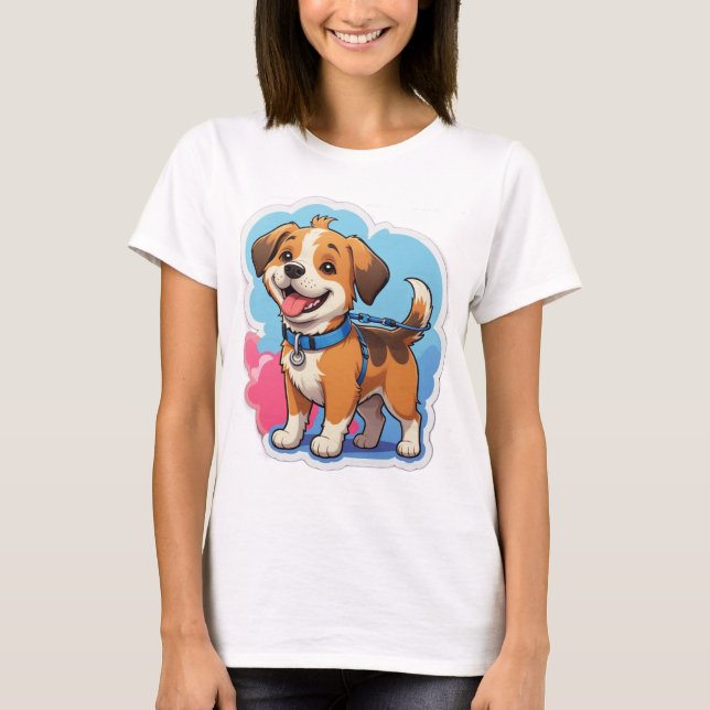 Walkies Time T-Shirt - Roligt Hund Walking Tee (Framsida)