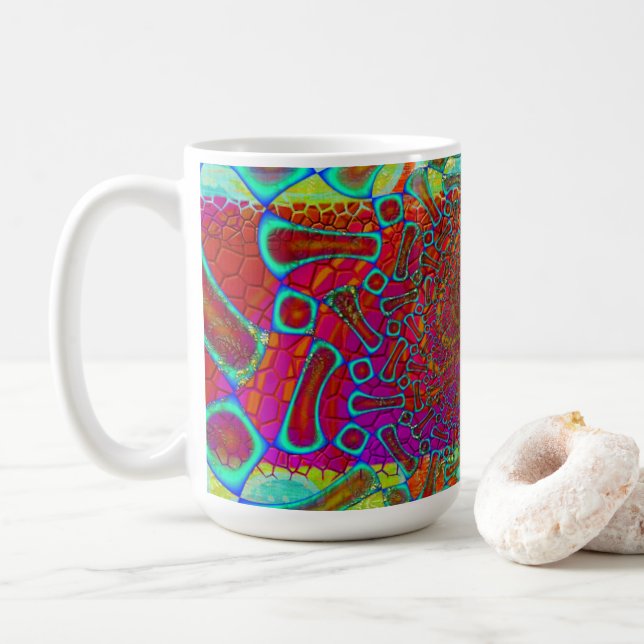 Walkin' på Sol Shine Psychedelic 3D Kaffemugg (Med munk)