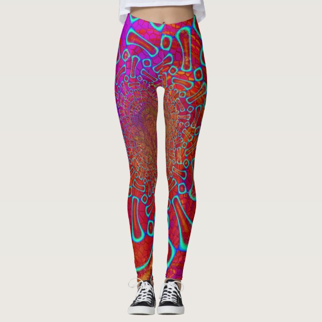 Walkin' på Sol Shine Psychedelic 3D Leggings (Framsida)