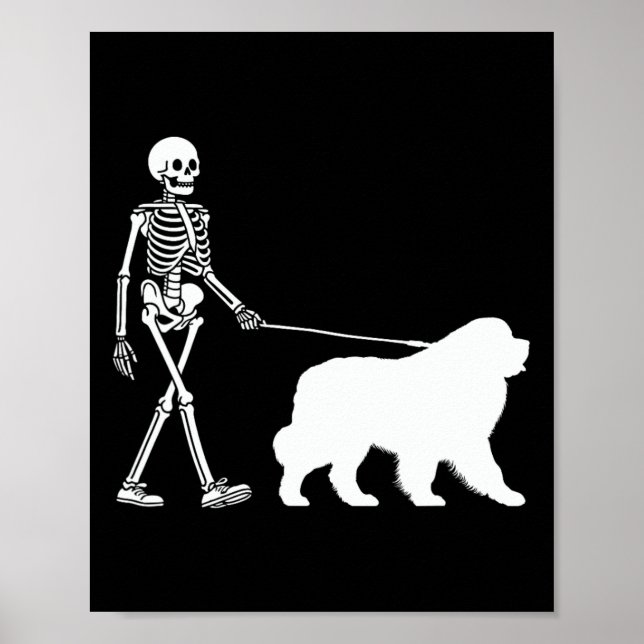 Walking A Newfoundland Hund Halloween Outfit Poster (Framsidan)