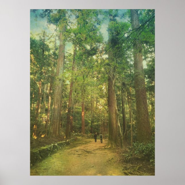 Walking Along Tranquil Kozan-ji Forest Kyoto Japan Poster (Framsidan)