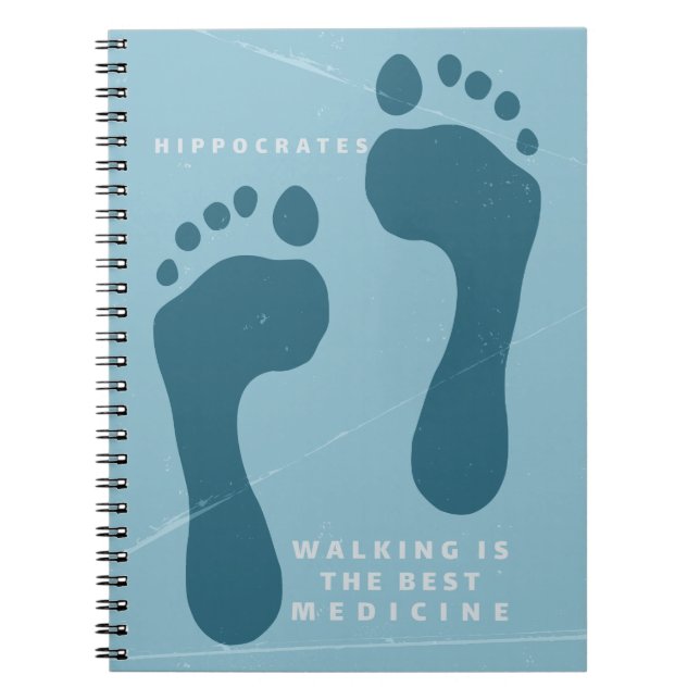 Walking är det bästa läkemedlet Hippocrates citat Anteckningsbok (Framsidan)