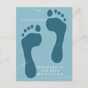 Walking är det bästa läkemedlet Hippocrates citat Vykort