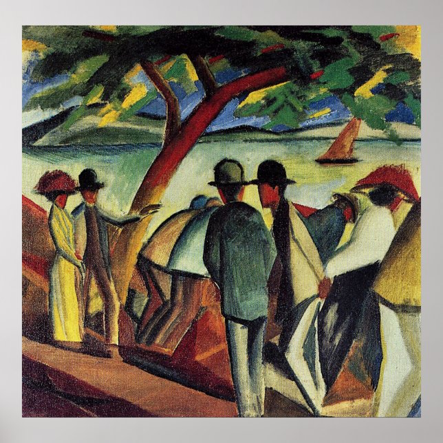 Walking at sjö I by August Macke Poster (Framsidan)