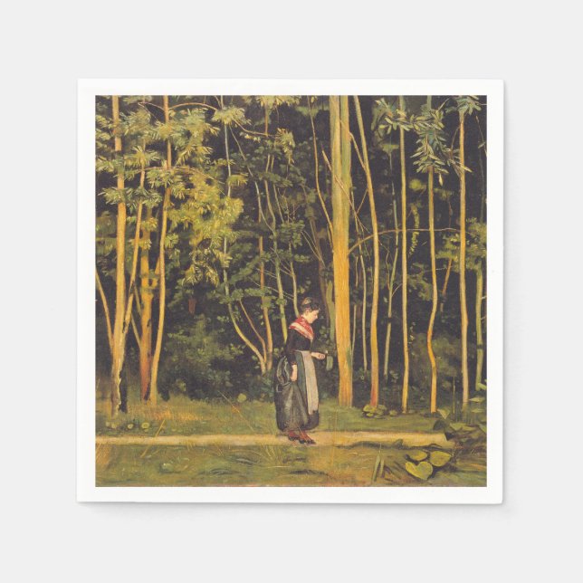 Walking at the Forest Kant (av Ferdinand Hodler) Pappersservett (Framsidan)