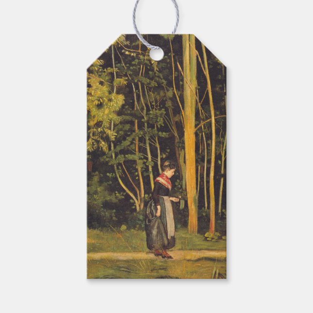 Walking at the Forest Kant (av Ferdinand Hodler) Presentetikett (Framsidan)