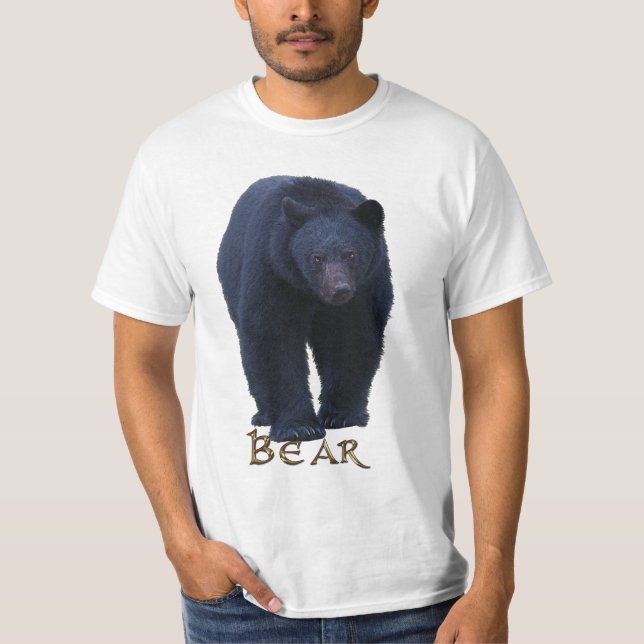 Walking Black Bear Animal-Älskare Shirt Tee Shirt (Framsida)