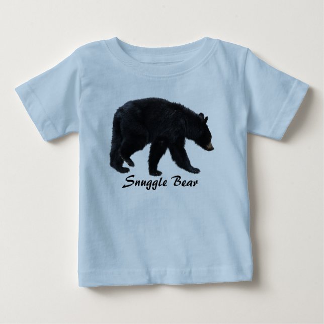 Walking Black Bear Animal Lover Baby Tee (Framsida)