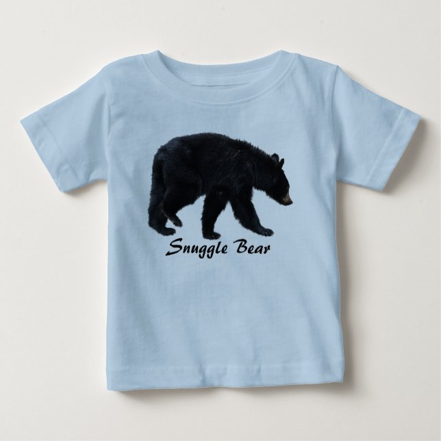 Walking Black Bear Animal Lover Baby Tee Shirt (Framsida)